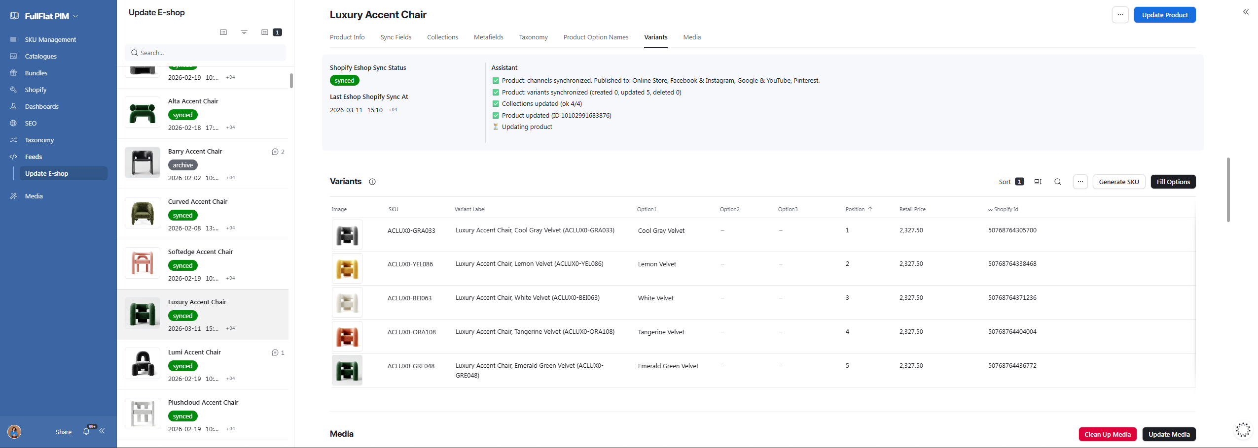 Shopify publishing control
